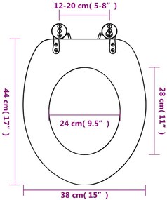 Assentos de sanita com tampas 2 pcs MDF estrela-do-mar