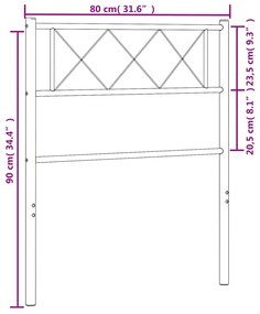 Cabeceira de cama 75 cm metal branco