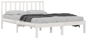 Estrutura de cama pequena casal 120x190 cm pinho maciço branco