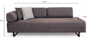 Sofá-Cama de 3 Lugares Infinity – Antracite – 220 cm x 90 cm x 80 cm