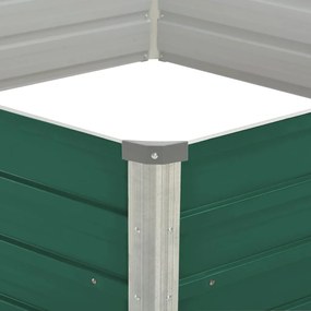 Canteiro de jardim elevado 129x129x46 cm aço galvanizado verde