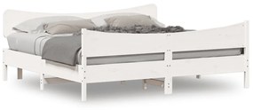 vidaXL Cama sem colchão 180x200 cm madeira de pinho maciça branco