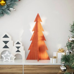 Árvore Natal decorativa 59,5 cm pinho maciço castanho-mel