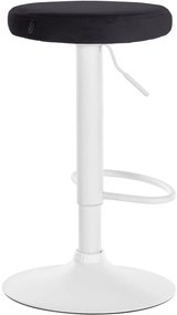 Banco de bar Ponte em veludo e com estrutura branca 38,5 x 60-81 x 38,5 cm Preto