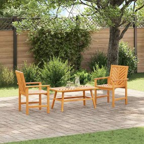 vidaXL Conjunto de Lounge para Jardim de 3 Peças Madeira Sólida de Acácia