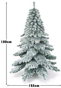 Árvore de Natal com neve de 1,8 m e 657 ramos artificial com base metálica Folhas grossas Fácil de montar e desmontar branco, verde