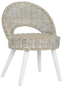 vidaXL Cadeira em vime Kubu branco