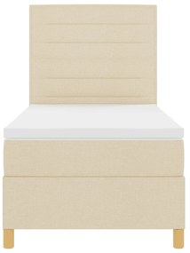 Cama Box Spring com Colchão Creme 100x200 cm Tecido