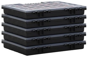 Caixas de arrumação 5 pcs polipropileno 40x30x5 cm