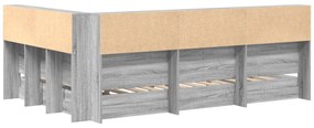 Cama com Estante Cinza Sonoma 120x200 cm Madeira Engenharia