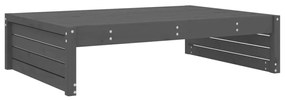 4 pcs conjunto lounge de jardim madeira de pinho maciça cinza