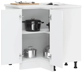 Armário baixo de canto de cozinha Kalmar branco alto brilho