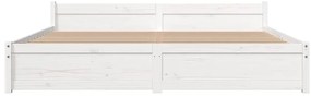 Estrutura de cama super king pinho maciço 180x200 cm branco