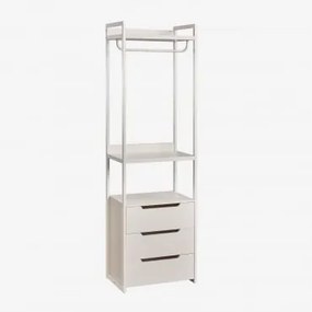 Guarda-roupa Aberto De Ferro Velunis Com Gavetas Gardénia Branco - Sklum