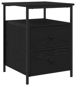Camas de cabeceira vidaXL 2 pcs Preto Carvalho 44x45x60 cm Madeira eng