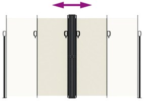 Toldo lateral retrátil 200x1200 cm cor creme