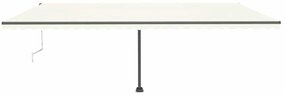 Toldo automático com LED e sensor de vento 600x300 cm cor creme