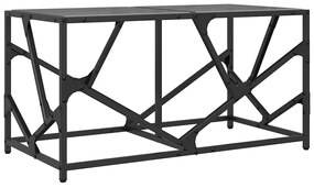 Mesa de centro com topo em vidro preto 78,5x40x41 cm aço