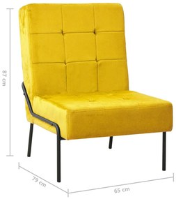 Poltrona de Descanso Aisha em Veludo Suave - Amarelo Mostarda - Design