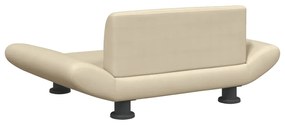 Cama para cães 70x45x28 cm tecido cor creme