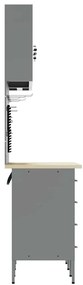 Conjunto de Armário de Trabalho e Painel de Ferramentas vidaXL com 8 P