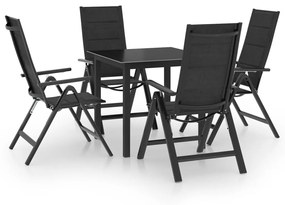 vidaXL 5 pcs conjunto de jantar para jardim alumínio antracite
