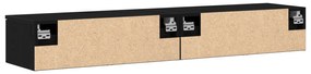 Armários de Parede 2 pcs Carvalho Preto 68x30x20 cm Madeira Engenheira
