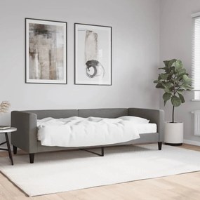 3196556 vidaXL Sofá-cama com colchão 80x200 cm tecido cinzento-escuro