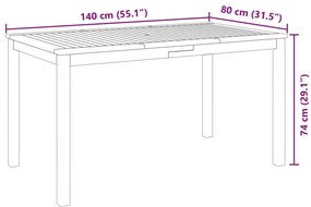 Conjunto de jantar p/ jardim 5 pcs madeira de acácia maciça