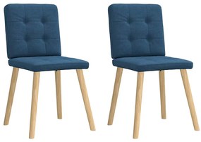 Cadeiras de jantar 2 pcs tecido azul