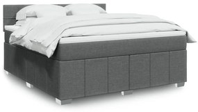 vidaXL Cama com molas/colchão 180x200 cm tecido cinzento-escuro