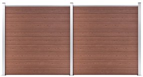 Painel de vedação para jardim 353x186 cm WPC castanho