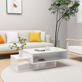vidaXL Mesa de centro 105x55x32 cm derivados madeira branco brilhante