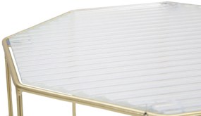 CONJUNTO DE 2 MESAS DE APOIO DOURADO Ø 37X47-31X42 CM