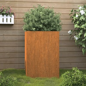 Vaso/floreira 52x48x75 cm aço corten