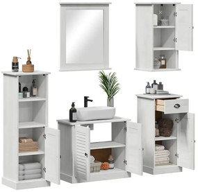 Conjunto de Móveis para Banheiro com gaveta 5 pcs Branco antigo