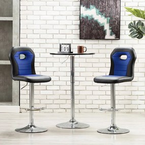vidaXL Bancos de bar 2 pcs couro artificial azul
