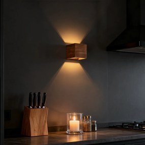 Candeeiro de parede rústico madeira noz - Transfer