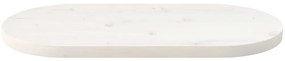 Tampo de mesa oval 60x30x2,5 cm madeira de pinho maciça branco
