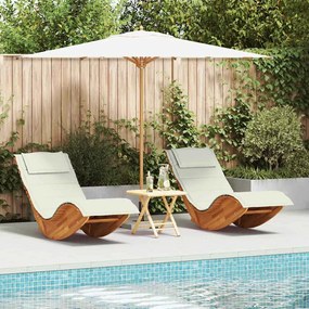 vidaXL Espreguiçadeira com almofada 2 pcs Castanho 60 x 154 x 74cm