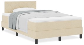 Cama Box com Colchão Creme 120x190 cm Tecido