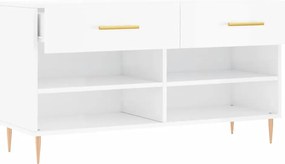 Banco sapateira 102x35x55 cm derivados madeira branco brilhante