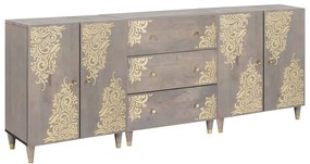 vidaXL Conjunto de Armários para Banheiro com porta 3 pcs Cinza e Ouro