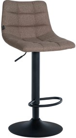 Conjunto de 2 bancos altos Jerry em tecido com estrutura preta 87-108,5 x 43 x 46,5 cm Castanho acinzentado