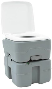 Mesa de Camping vidaXL corpo cinza+tampa branca+cinza