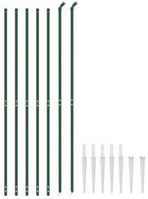 Cerca de arame com estacas de fixação 1,6x10 m verde
