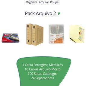 Conjunto 10 Caixas de Arquivo Morto Riva + 1 Caixa de Ferragens Metálicas 50 Unid + 1 Embalagem de Saca Catálogo 100 Unidades + 1 Conjunto Separadores 24 Posições