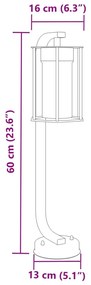 Candeeiros de chão para exterior 3 pcs 60 cm aço inox. preto