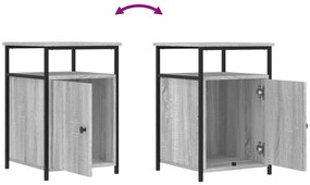 Mesas cabeceira 2 pcs 40x42x60cm deriv. madeira cinzento sonoma