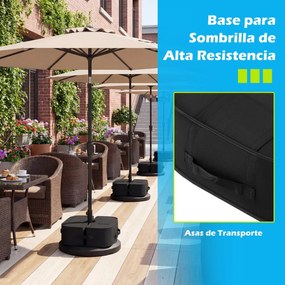 Saco de areira quadrado para base de guarda-sol 47 x 47 x 16 cm, impermeável, abertura lateral, fivelas, alça dobrável e removível, para pátio, praia